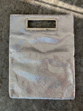 EXPRESS Silver Mesh Metal Party Clutch Bag Disco Metallic Glam Purse